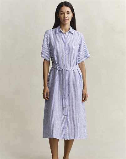 Gant - Striped Shirt Kjole - Royal Blue